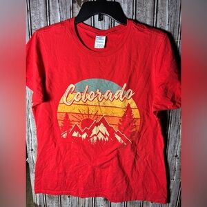 Red Colorado Mountain Kids T-Shirt